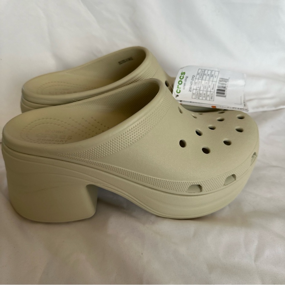 Crocs Siren Clog Bone Unisex Casual High Heel Sandal 208547-2Y2 US 10/12